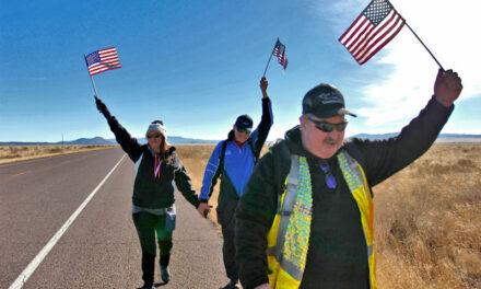 Man walks through Socorro County on journey to honor WWII veteran