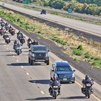 Peaceful day in Socorro for biker funeral